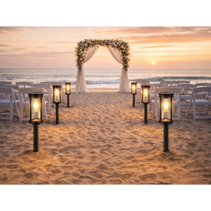 Lampa solara de gradina VarioShop®, cu LED, lumina calda, pornire automata, IP65, 57 cm, pentru gradina, alee si terasa [5]
