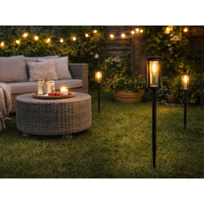 Lampa solara de gradina VarioShop®, cu LED, lumina calda, pornire automata, IP65, 57 cm, pentru gradina, alee si terasa [4]
