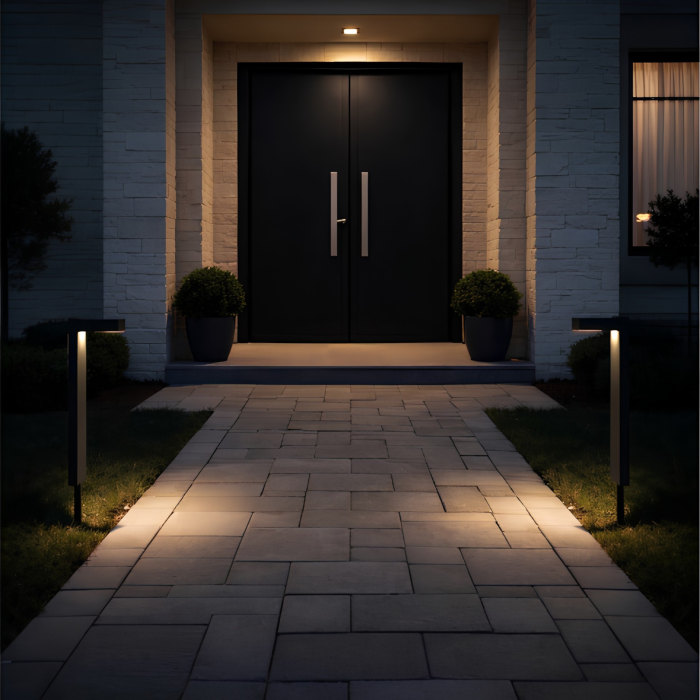 Set 2 lampi solare VarioShop®, pentru gradina, alei si terasa, cu senzor de amurg, LED 3000K, 55 cm, maro [6]
