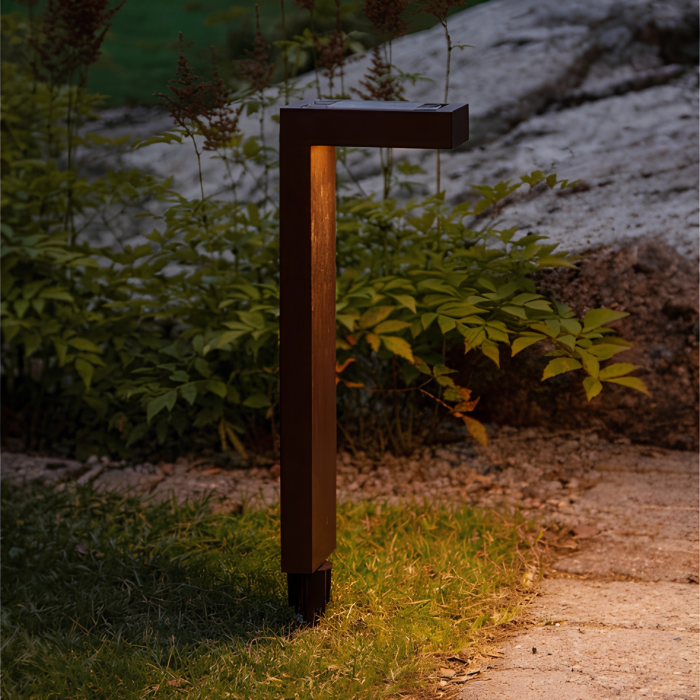 Set 2 lampi solare VarioShop®, pentru gradina, alei si terasa, cu senzor de amurg, LED 3000K, 55 cm, maro [10]