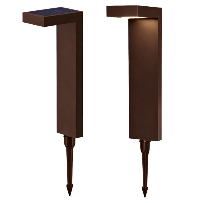 Set 2 lampi solare VarioShop®, pentru gradina, alei si terasa, cu senzor de amurg, LED 3000K, 55 cm, maro [5]
