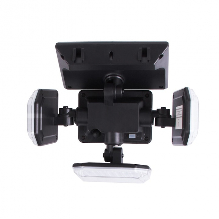 Lampa solara LED de exterior VarioShop ®, Senzor de Miscare de Pana la 5 metri, Telecomanda si 4 Moduri de Functionare Diferite, 181 LED-uri, Impermeabilitate IP65, Unghi Reglabil, Neagra [13]