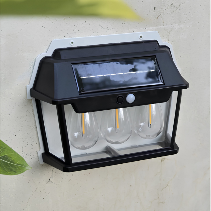 Lampa solara LED de perete VarioShop®, pentru gradina, alee si intrare, cu senzor de miscare, 38W, 23,5x6,5x17,5 cm, negru [8]