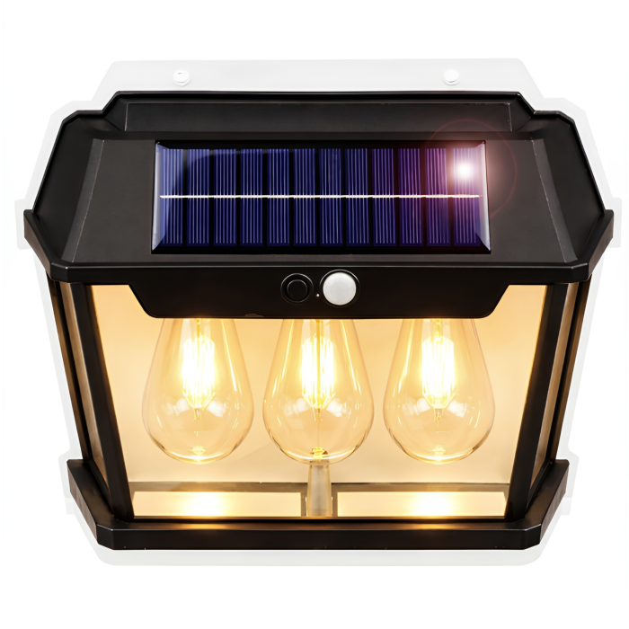 Lampa solara LED de perete VarioShop®, pentru gradina, alee si intrare, cu senzor de miscare, 38W, 23,5x6,5x17,5 cm, negru [6]