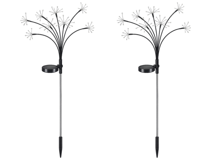 Lampa solara LED pentru gradina, set 2 buc, lumina decorativa tip fairy pe bat, iluminare ambientala exterioara [10]