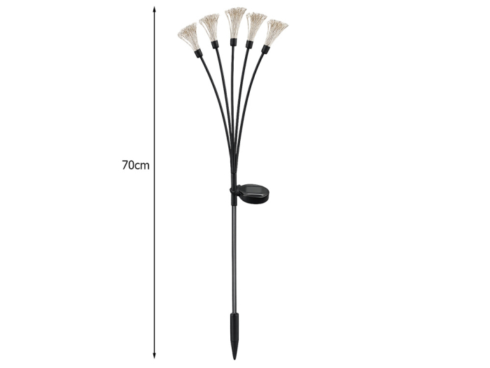 Lampa solara LED pentru gradina, set 2 buc, lumina decorativa tip fairy pe bat, iluminare ambientala exterioara [6]