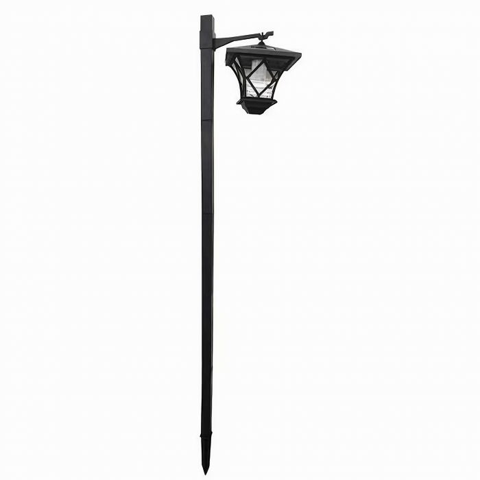 Lampa solara pentru gradina VarioShop®, model felinar, lumina calda, usor de instalat, extensibila, rezistenta, timp de lucru 8h, acumulator 600 mAh, inaltime reglabila de la 57 - 155 x 17 cm, Negru [54]