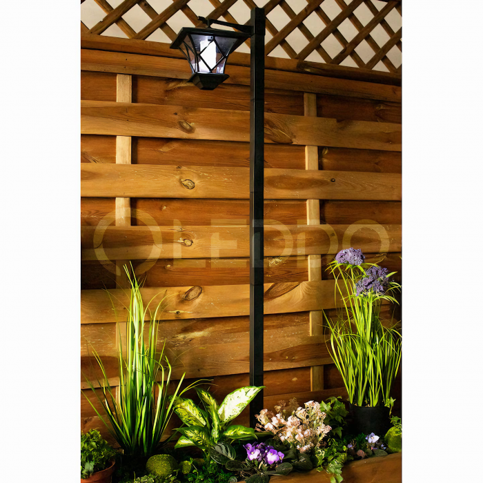 Lampa solara pentru gradina VarioShop®, model felinar, lumina calda, usor de instalat, extensibila, rezistenta, timp de lucru 8h, acumulator 600 mAh, inaltime reglabila de la 57 - 155 x 17 cm, Negru [12]