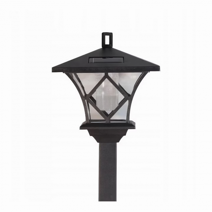 Lampa solara pentru gradina VarioShop®, model felinar, lumina calda, usor de instalat, extensibila, rezistenta, timp de lucru 8h, acumulator 600 mAh, inaltime reglabila de la 57 - 155 x 17 cm, Negru [45]