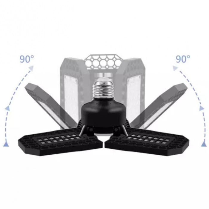 Lampa UV pentru cresterea plantelor la interior VarioShop®, 8 W, 108 LED-uri, 3 brate reglabile, E 27, pliabila, spectru rosu si albastru, 23 x 9.5 cm [10]