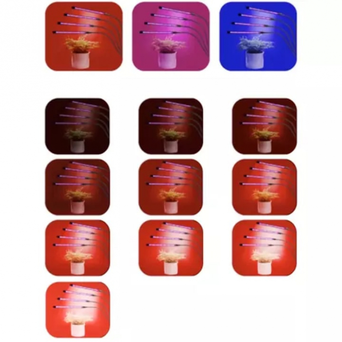 Lampa UV pentru cresterea plantelor pentru interior cu 4 brate reglabile VarioShop®, lumina LED, 3 Moduri, 9 trepte intensitate, cu temporizator, cu trepied reglabil pe inaltime, alimentare priza si U [17]