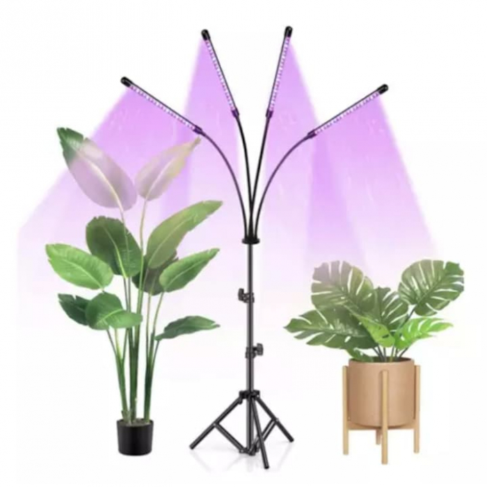 Lampa UV pentru cresterea plantelor pentru interior cu 4 brate reglabile VarioShop®, lumina LED, 3 Moduri, 9 trepte intensitate, cu temporizator, cu trepied reglabil pe inaltime, alimentare priza si U [13]