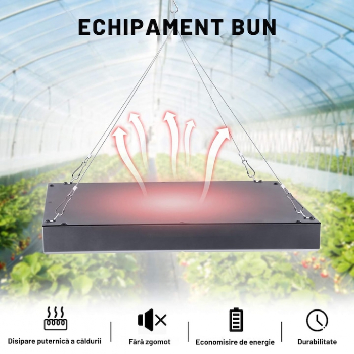 Lampa UV pentru Cresterea Plantelor pentru Interior VarioShop®, Stil Panou cu 225 de LED-uri, 36 W, Sistem de Montare, 31 x 31 x 3.5 cm, Argintiu [5]