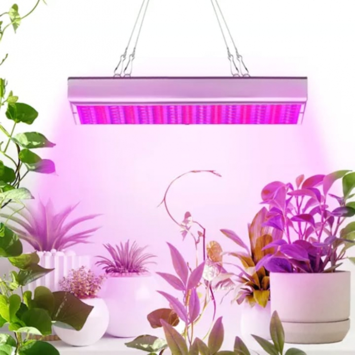 Lampa UV pentru Cresterea Plantelor pentru Interior VarioShop®, Stil Panou cu 225 de LED-uri, 36 W, Sistem de Montare, 31 x 31 x 3.5 cm, Argintiu [11]
