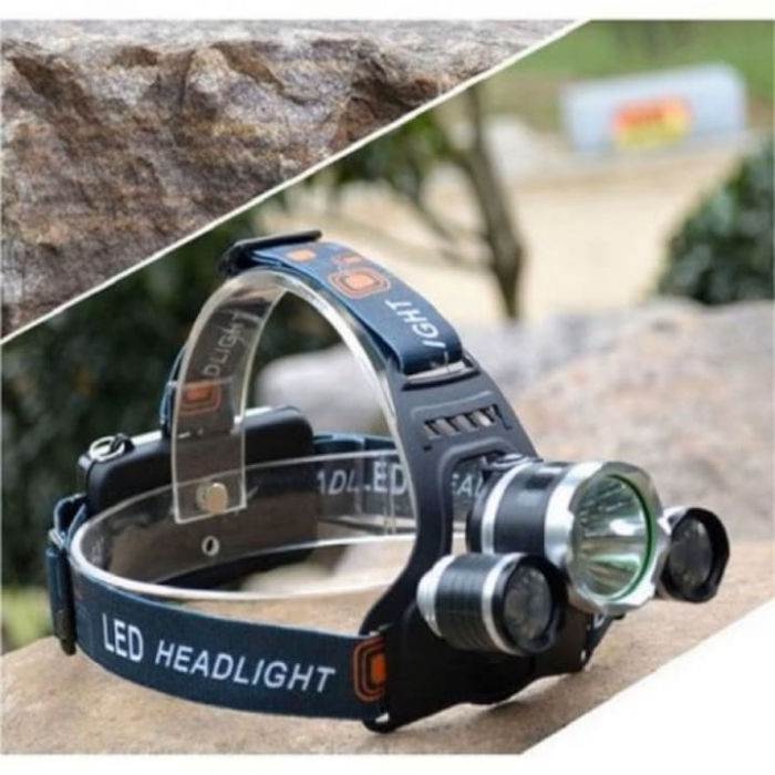 Lanterna de cap LED VarioShop®, 4 moduri de lumina, cu acumulatori si zoom, ajustat vertical cu 90°, rezistenta la apa, pentru drumetii, biciclisti, uz casnic, din aluminiu, Negru [9]