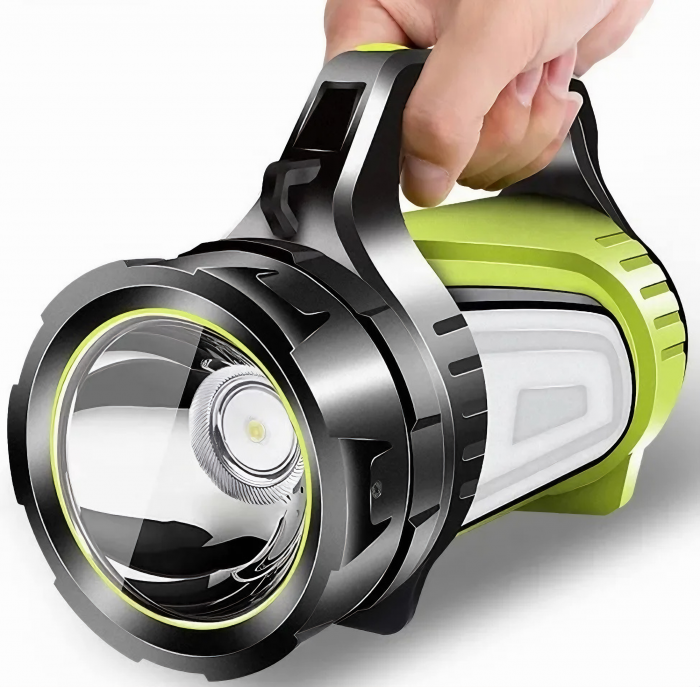 Lanterna LED Reincarcabila VarioShop® - 3 Surse de Lumina, 10 Module de Lumina, 8-20h Autonomie, Acumulator Extern 8000 mAh, Curea Umar 95 cm, Baterie 4500 mAh, Incarcare MicroUSB, Diametru 10 cm, Dim [17]