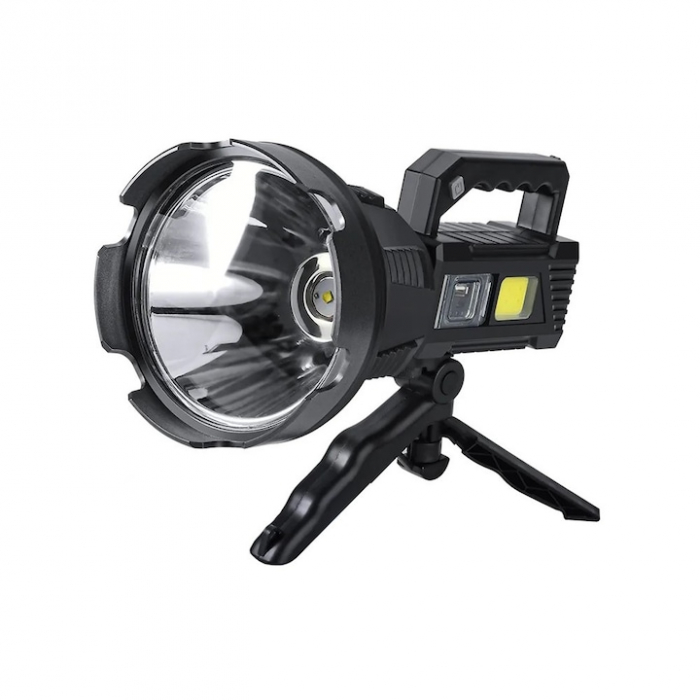 Lanterna Multifunctionala cu Trepied VarioShop®, 4 Moduri De Iluminat, COB 50, Reincarcabila, Incarcare USB, Indicator baterie, Negru [13]