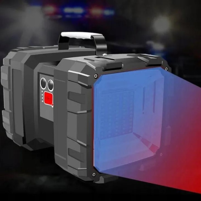 Lanterna multifunctionala VarioShop®, reincarcabila, 7 moduri de lumina, 2 capete de iluminare, ABS, baterie 10.000 mAh, power bank, 1200lm, Iluminare 5-12 h, Negru [4]