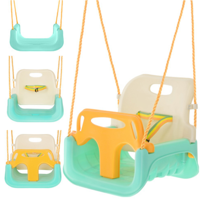 Leagan copii 3 in 1 VarioShop®, cu bara protectie si spatar detasabile, franghii reglabile 120-150 cm, antiderapant, pentru interior si gradina [13]