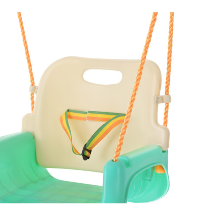 Leagan copii 3 in 1 VarioShop®, cu bara protectie si spatar detasabile, franghii reglabile 120-150 cm, antiderapant, pentru interior si gradina [9]