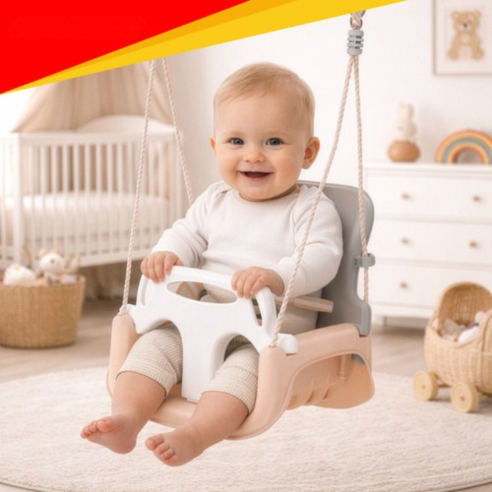 Leagan copii 3 in 1 VarioShop®, cu spatar si protectie detasabila, franghii reglabile, interior exterior, siguranta certificata, max 30 kg [3]