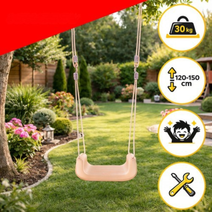 Leagan copii 3 in 1 VarioShop®, cu spatar si protectie detasabila, franghii reglabile, interior exterior, siguranta certificata, max 30 kg [2]