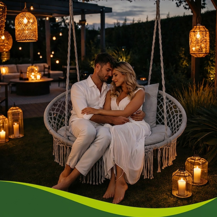 Leagan dublu gradina gri VarioShop, scaun suspendat tip cocon pentru 2 persoane, cu perne confortabile, cadru metalic rezistent, ideal pentru terasa balcon si exterior [2]