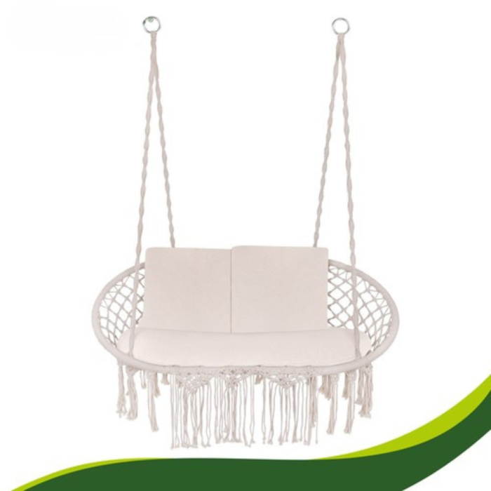 Leagan dublu gradina VarioShop crem, scaun suspendat, pentru 2 persoane, exterior [11]