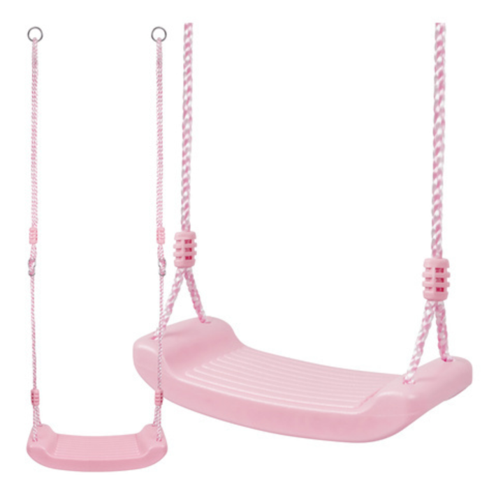 Leagan gradina copii VARIOSHOP, cu franghii reglabile, scaun tip banca, roz pudrat, pentru interior si exterior, sigur si rezistent [3]