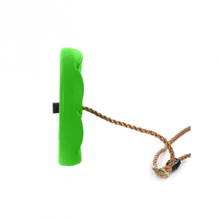 Leagan pentru copii din plastic VarioShop®, Rotund, Fara Spatar, Stabil si Usor, Franghie Inclusa, Rezistent 75 kg, Dimensiuni 27 x 4 cm, Verde [6]