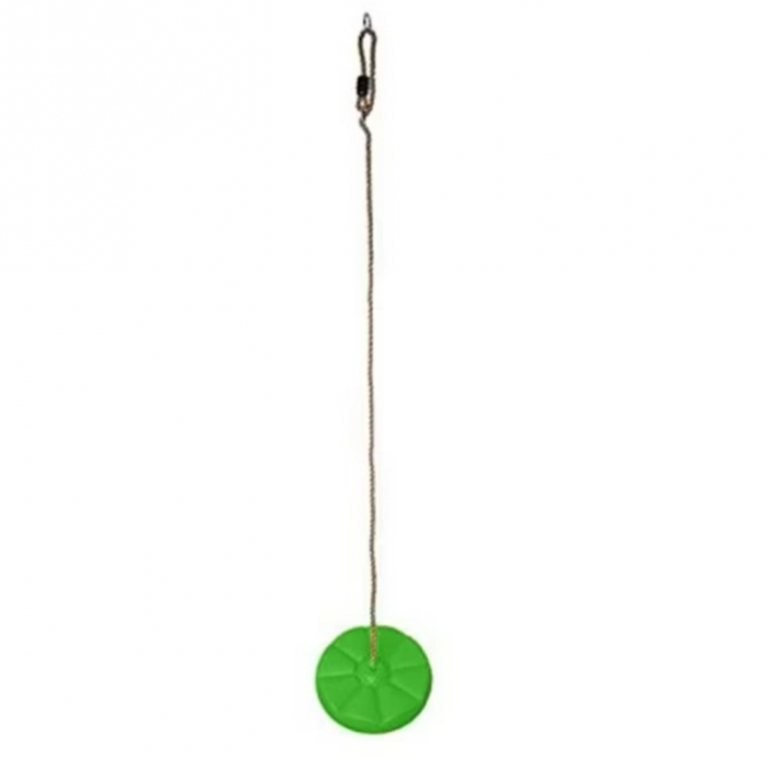 Leagan pentru copii din plastic VarioShop®, Rotund, Fara Spatar, Stabil si Usor, Franghie Inclusa, Rezistent 75 kg, Dimensiuni 27 x 4 cm, Verde [8]