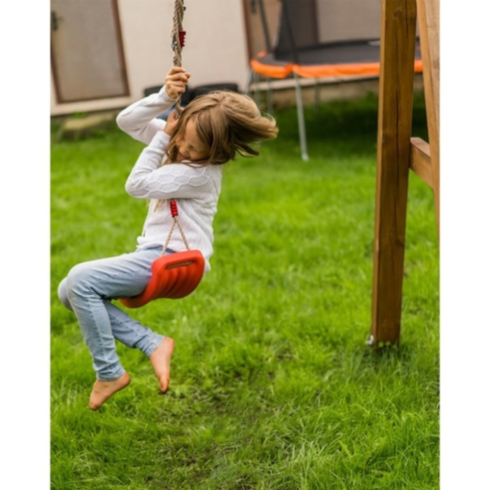 Leagan pentru copii, Varioshop plastic rezistent, franghii reglabile 175 cm si elemente de prindere, suporta pana la 50 kg, 43 x 16.5 cm, rosu [6]