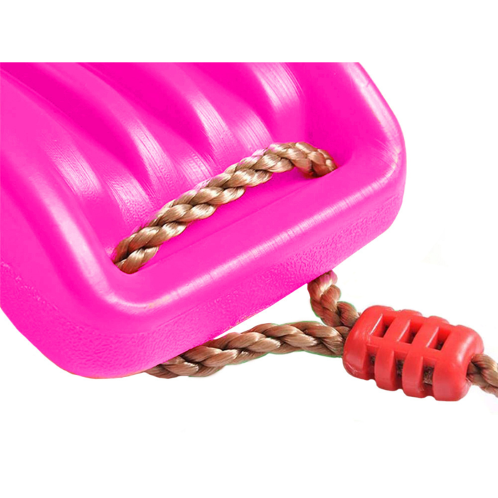 Leagan pentru copii VarioShop®, plastic rezistent, franghii reglabile 190 cm si elemente de prindere, suporta pana la 100 kg, 44 x 17 cm, Roz [8]