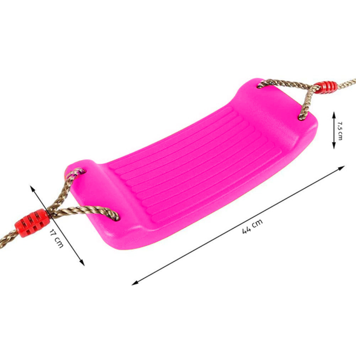 Leagan pentru copii VarioShop®, plastic rezistent, franghii reglabile 190 cm si elemente de prindere, suporta pana la 100 kg, 44 x 17 cm, Roz [5]