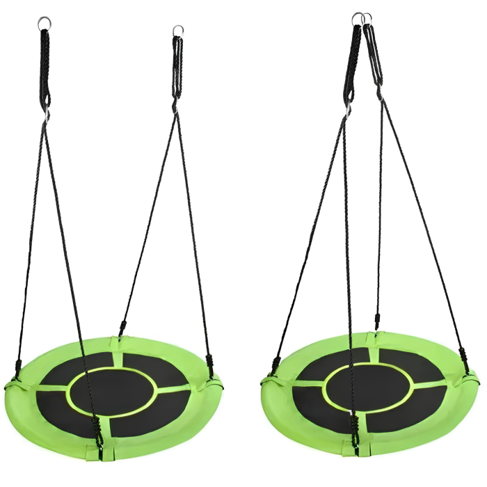 Leagan tip cuib VarioShop®, pentru copii si adulti, diametru 120 cm, reglare inaltime, sarcina maxima 150 kg, montare rapida, material rezistent, kit de asamblare, verde/negru [5]