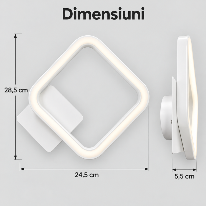 Aplica LED de perete VarioShop®, iluminat interior, lumină caldă, neutră și rece, schimbare la pornire, 12 W, albă [4]
