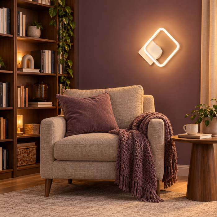 Aplica LED de perete VarioShop®, iluminat interior, lumină caldă, neutră și rece, schimbare la pornire, 12 W, albă [3]