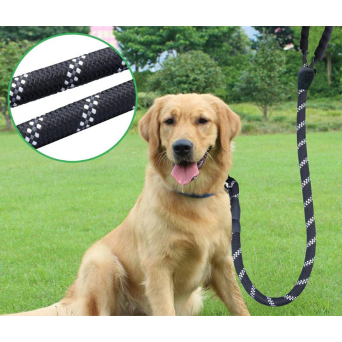 Lesa caini mari VarioShop® 3m neagra, franghie rezistenta 12 mm, reflectorizanta, maner confortabil, dispenser saci inclus – ideala pentru plimbari si dresaj [10]