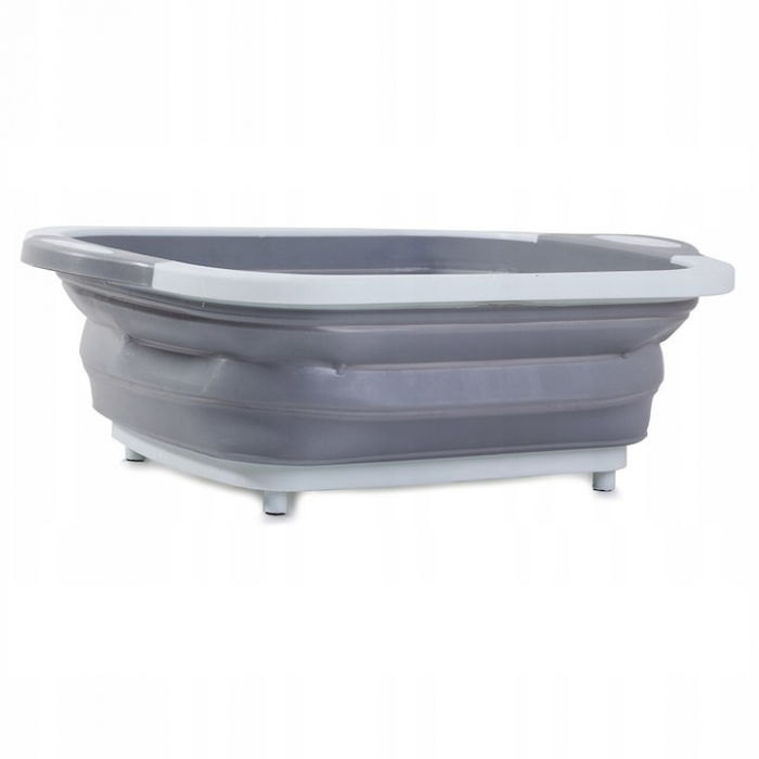Lighean pliabil multifunctional VarioShop®, tocator, sistem de scurgere, capacitate 5 L, compact, silicon, 40 x 20 cm, Gri [19]