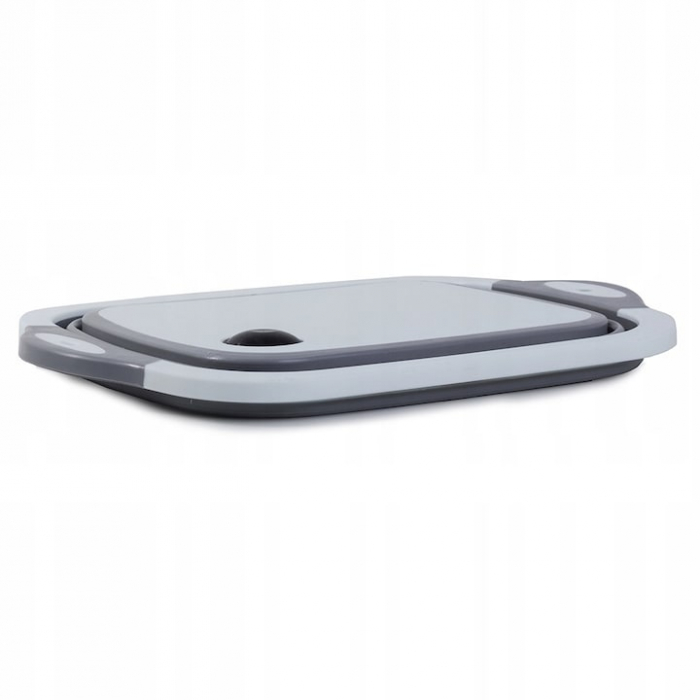 Lighean pliabil multifunctional VarioShop®, tocator, sistem de scurgere, capacitate 5 L, compact, silicon, 40 x 20 cm, Gri [18]