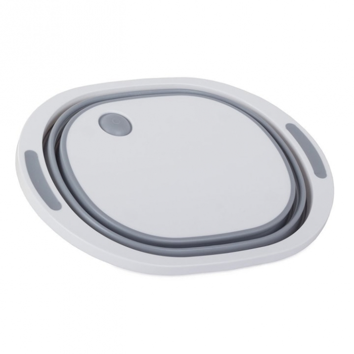 Lighean pliabil multifunctional VarioShop®, tocator, sistem de scurgere, capacitate 5 L, compact, silicon, dimensiune 40 x 15 x 32 cm, Gri/Alb [9]