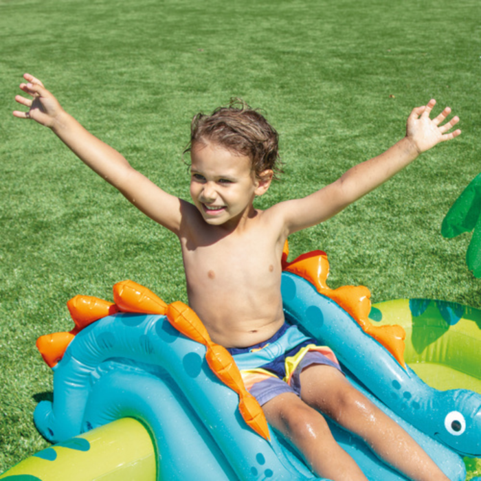 Piscina gonflabila copii VarioShop®, cu tobogan si fantana de apa, 143 L, PVC, 191x152x58 cm [6]