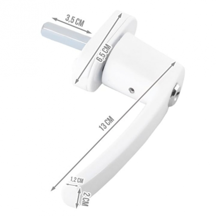 Maner universal pentru fereastra VarioShop®, incuietoare de siguranta, set cu chei si suruburi de montaj, design ergonomic, instalare usoara, material rezistent, Alb [9]