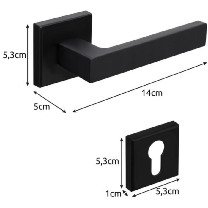 Maner usa interior VarioShop, stil loft, negru mat, 5,3x5x14cm, set complet [8]