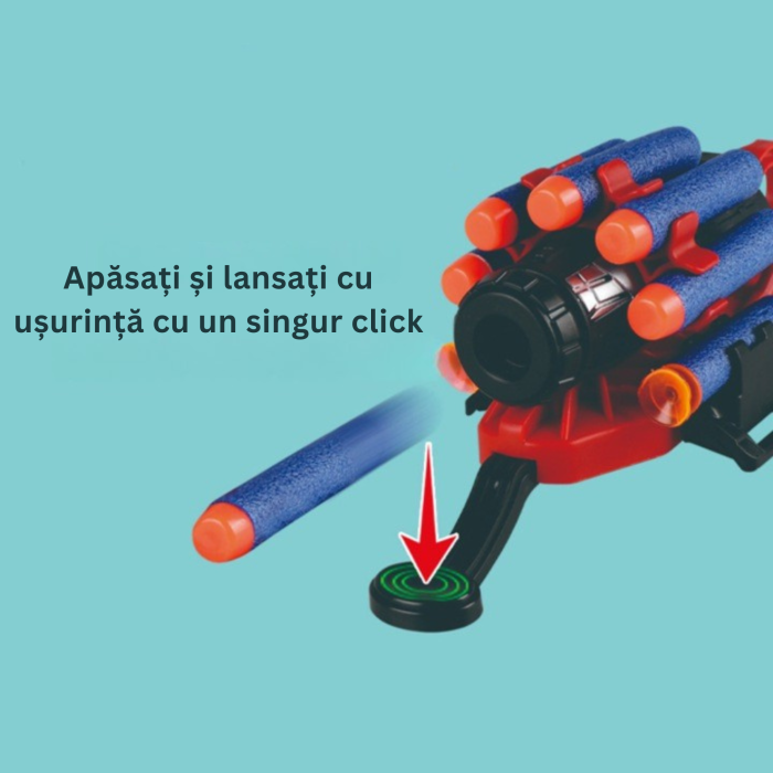 Manusa Spiderman pentru copii VarioShop®, lanasator cu 20 sageti, dezvolta creativitatea si dexteritatea, cadou perfect fani Marvel, 17x7.5x6.5 cm [3]