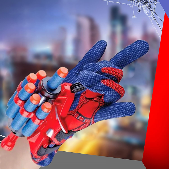 Manusa Spiderman pentru copii VarioShop®, lanasator cu 20 sageti, dezvolta creativitatea si dexteritatea, cadou perfect fani Marvel, 17x7.5x6.5 cm [11]