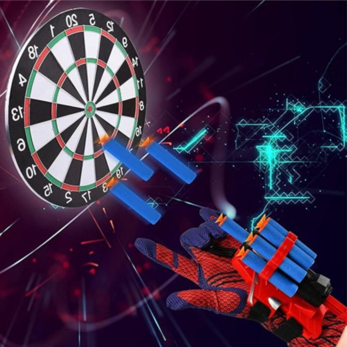 Manusa Spiderman pentru copii VarioShop®, lanasator cu 20 sageti, dezvolta creativitatea si dexteritatea, cadou perfect fani Marvel, 17x7.5x6.5 cm [13]