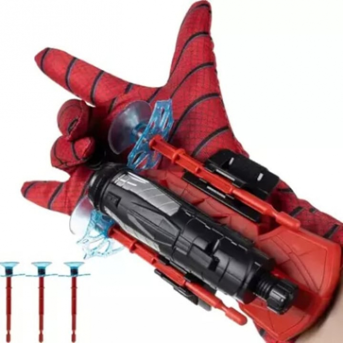 Manusa Spiderman pentru copii VarioShop®, lansator si 3 sageti cu ventuze, material textil, 15.5 x 7.5 x 5.5 cm [3]