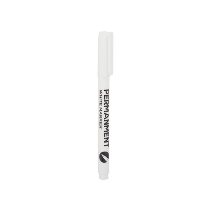 Marker alb permanent VarioShop®, rezistent la apa, cerneala pe baza de apa, uscare rapida, 1 mm, pentru anvelope, sticla, metal, plastic, 15 cm [2]