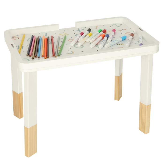 Masa educativa interactiva din lemn VarioShop®, cu xilofon, labirint, pinioane, sortator forme si jocuri motorii, masa multifunctionala pentru copii 3 ani+, 47.5x29.5x37 cm [12]